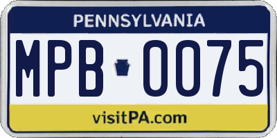 PA license plate MPB0075