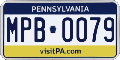 PA license plate MPB0079