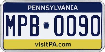 PA license plate MPB0090