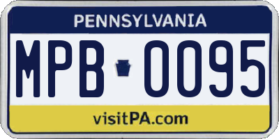 PA license plate MPB0095