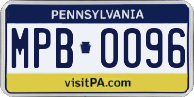 PA license plate MPB0096
