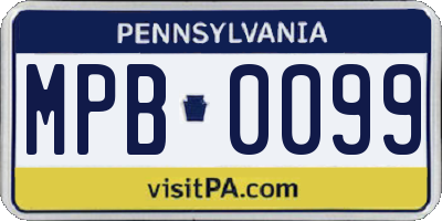 PA license plate MPB0099