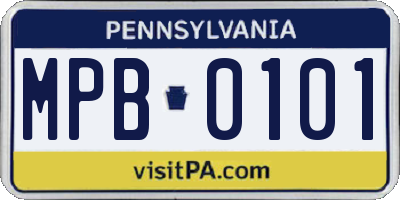 PA license plate MPB0101