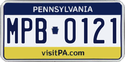 PA license plate MPB0121