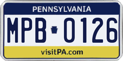 PA license plate MPB0126
