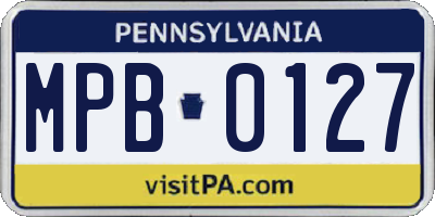 PA license plate MPB0127