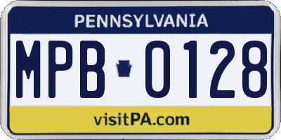 PA license plate MPB0128