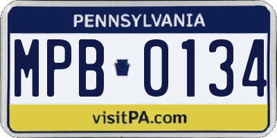 PA license plate MPB0134