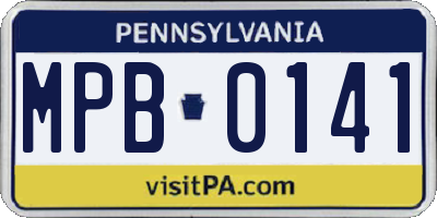 PA license plate MPB0141
