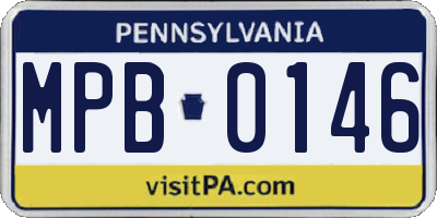 PA license plate MPB0146