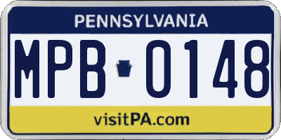 PA license plate MPB0148