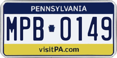 PA license plate MPB0149