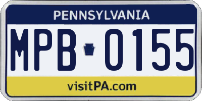 PA license plate MPB0155