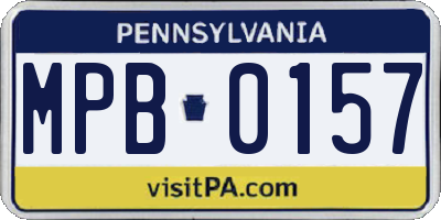 PA license plate MPB0157
