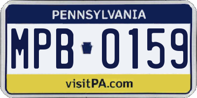 PA license plate MPB0159