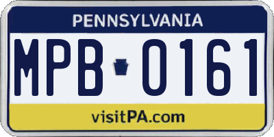 PA license plate MPB0161