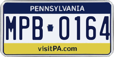 PA license plate MPB0164