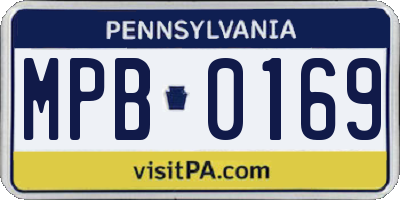 PA license plate MPB0169