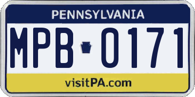 PA license plate MPB0171
