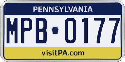 PA license plate MPB0177