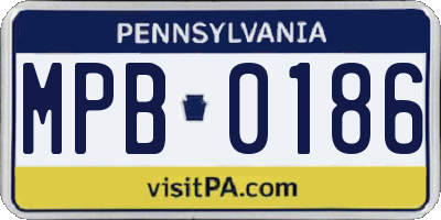 PA license plate MPB0186