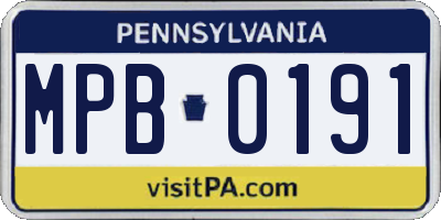 PA license plate MPB0191