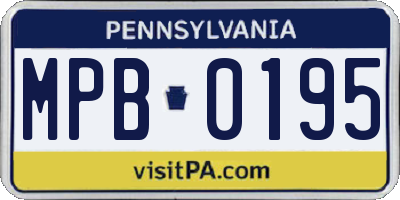 PA license plate MPB0195