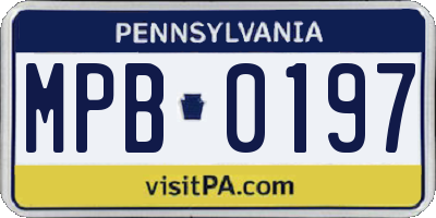 PA license plate MPB0197