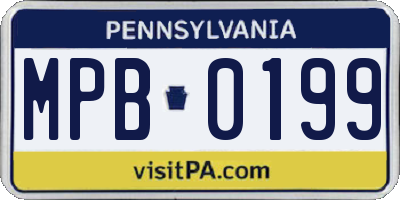 PA license plate MPB0199