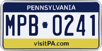 PA license plate MPB0241