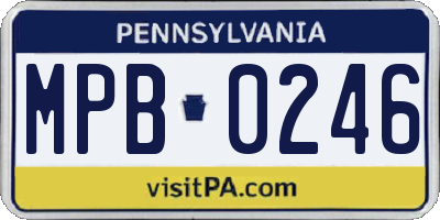 PA license plate MPB0246