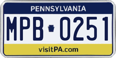 PA license plate MPB0251