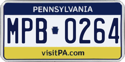 PA license plate MPB0264
