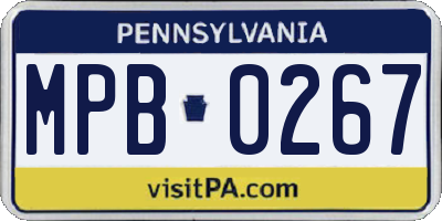 PA license plate MPB0267