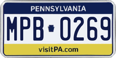 PA license plate MPB0269