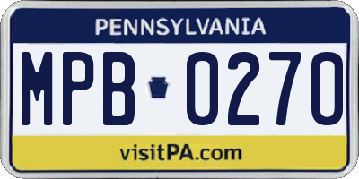 PA license plate MPB0270