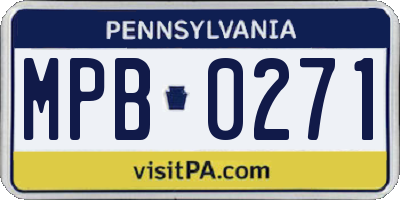 PA license plate MPB0271