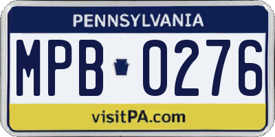 PA license plate MPB0276