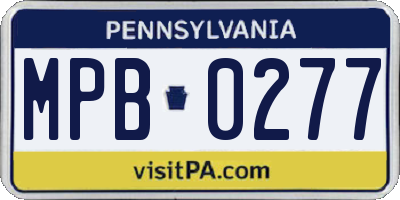 PA license plate MPB0277