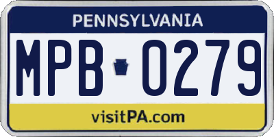 PA license plate MPB0279