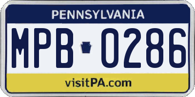 PA license plate MPB0286