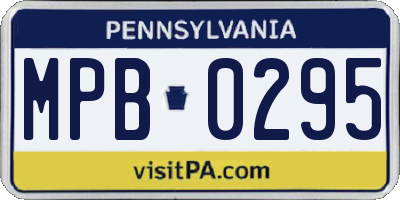 PA license plate MPB0295