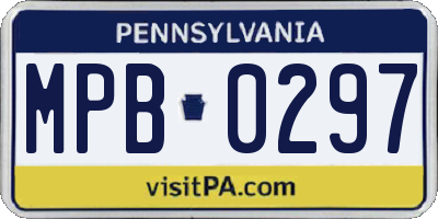 PA license plate MPB0297