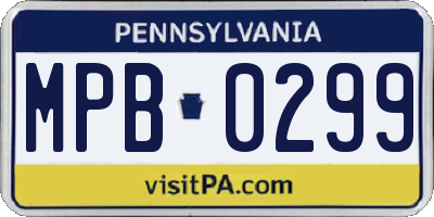 PA license plate MPB0299