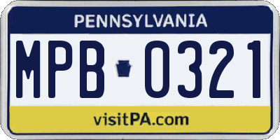 PA license plate MPB0321