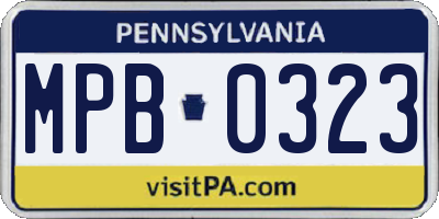 PA license plate MPB0323