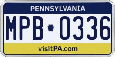 PA license plate MPB0336