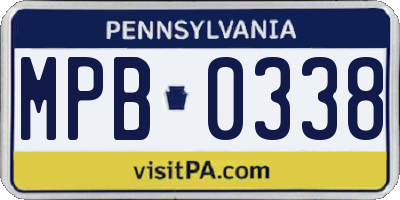 PA license plate MPB0338