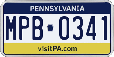 PA license plate MPB0341