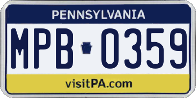 PA license plate MPB0359